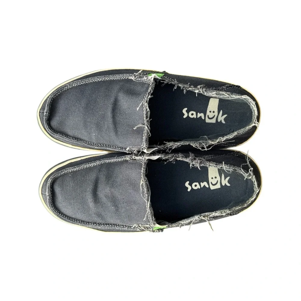 Sanuk Vagabond Sidewalk Surfers Slip On Loafers Men’s‎ Size 8 Navy Canvas